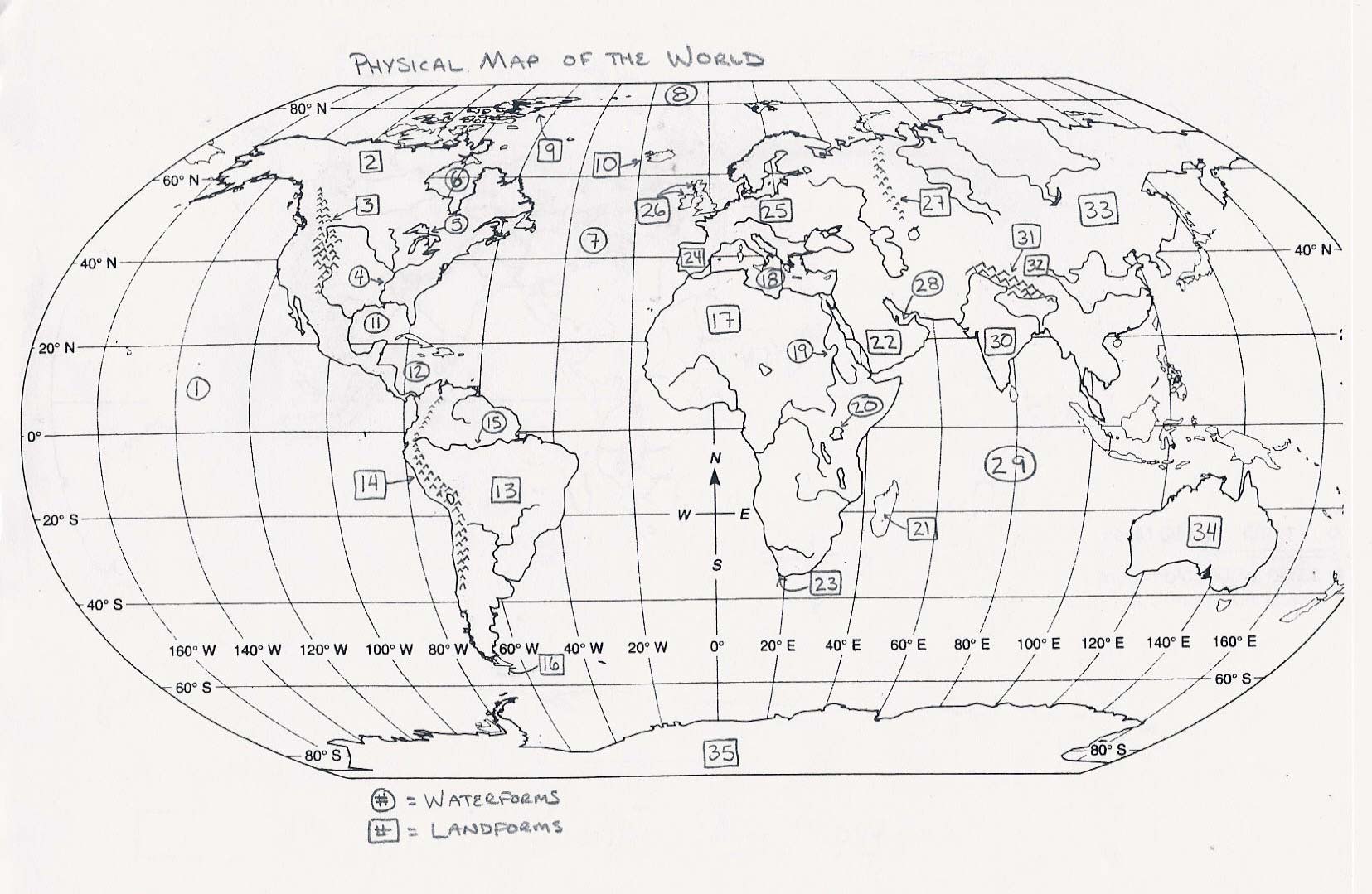 Physical Map of the World